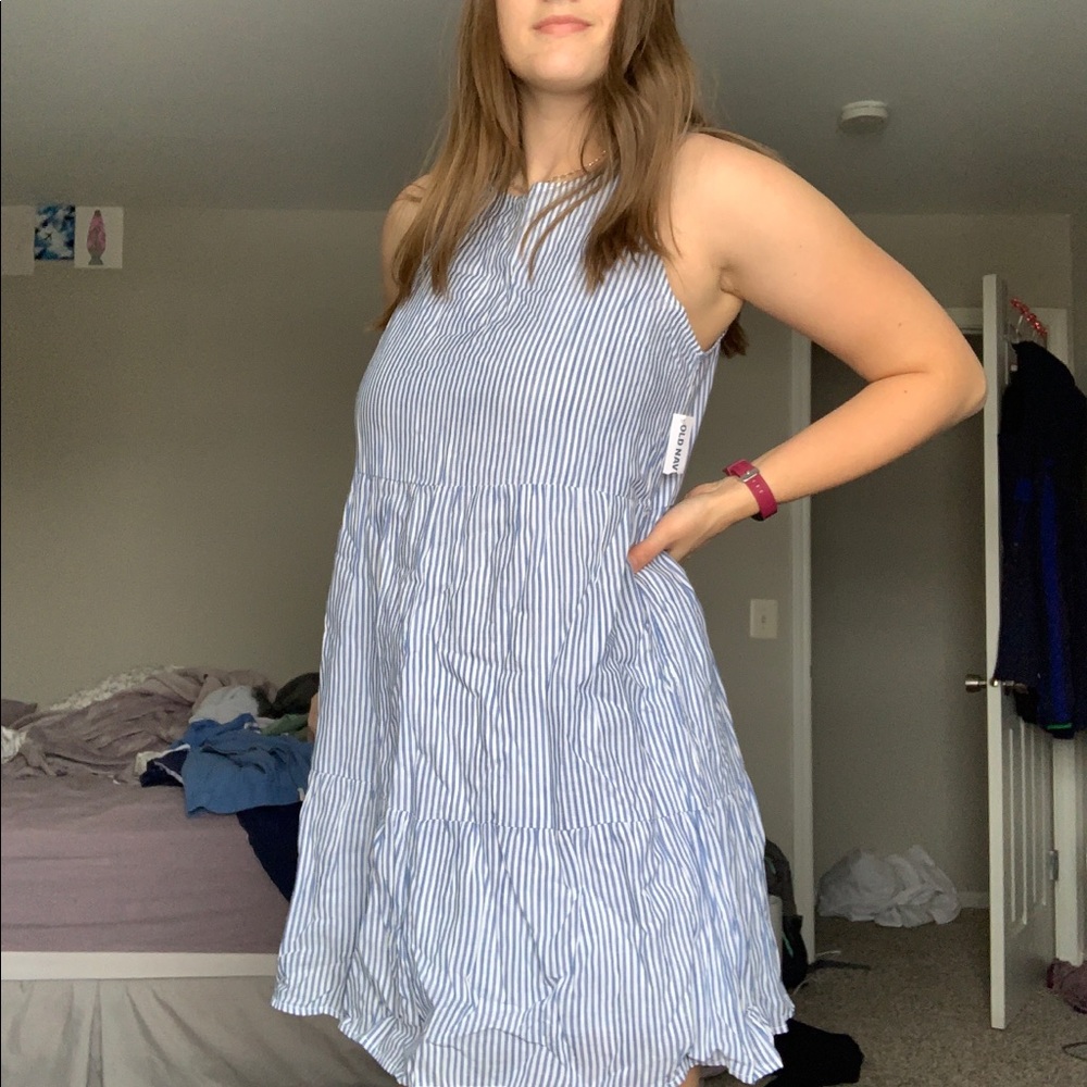 Striped tiered dress